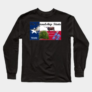 Texas State Flag with Texas Symbols for your Tee Shirt Long Sleeve T-Shirt